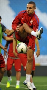 Nemanja Vidić na treningu