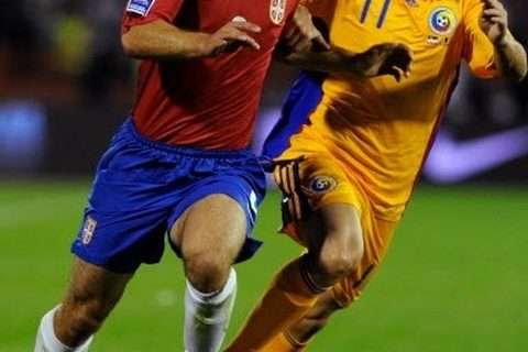 Branislav Ivanović tokom utakmice protiv Rumunije, kvalifikacije za SP2010