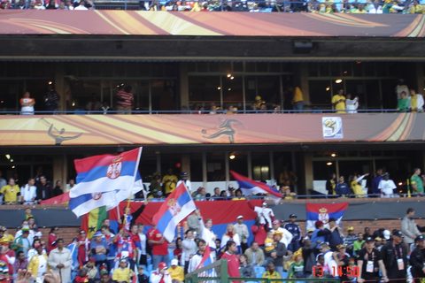 Srpske zastave, Pretorija, Srbija-Gana, Svetsko Prvestvo 2010