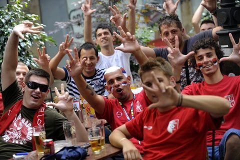 Srpski navijaci u Beogradu